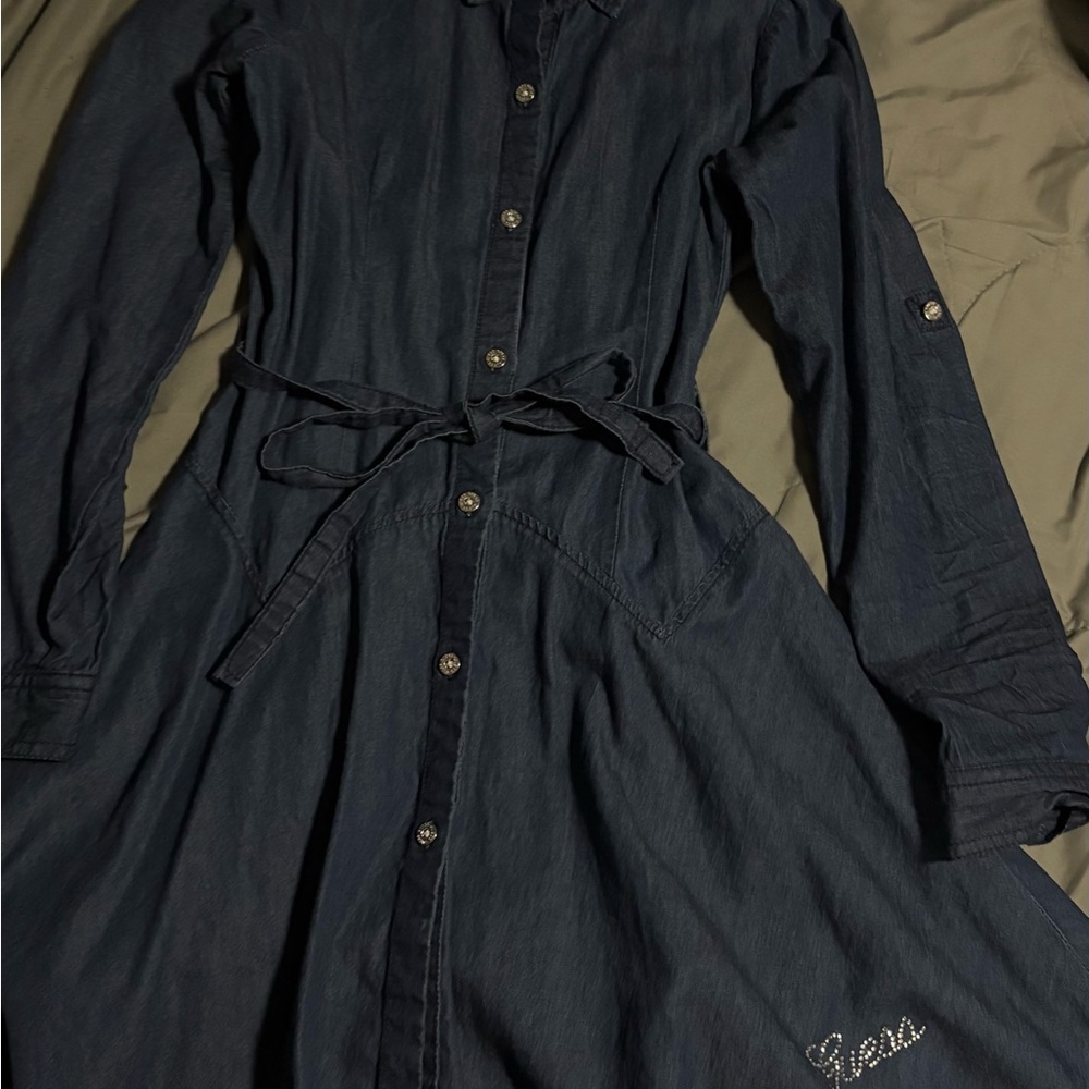 Guess Navy Button-Down Dress